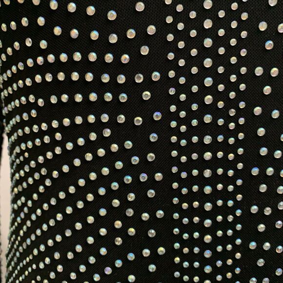 Black Beaded Rhinestone Bodysuit Womens M Concert Reputation Era - Picture 3 of 6